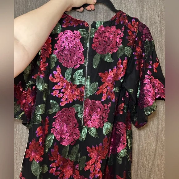 Ivy City Co Floral Dress in Pink and Green - Picture 6 of 6